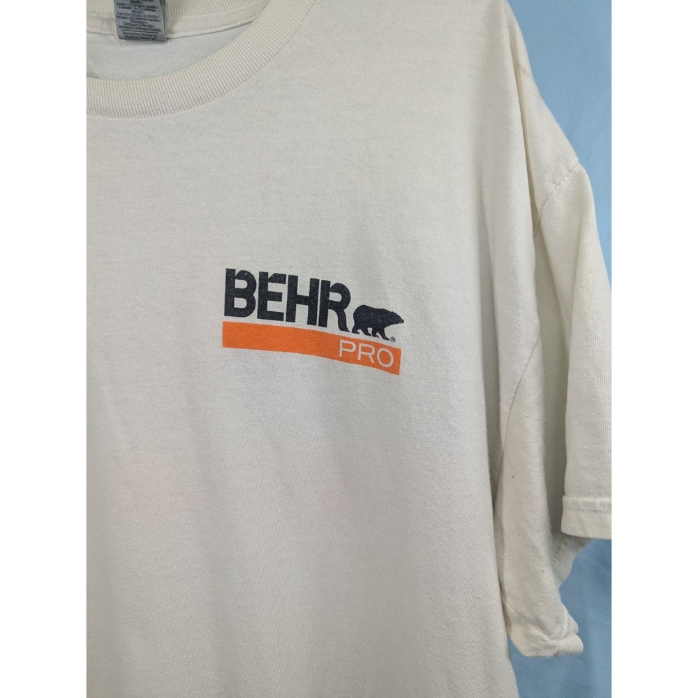 Home Depot Pro Extra Behr Pro Paint Short Sleeve White Orange T-Shirt LARGE - Picture 4 of 5